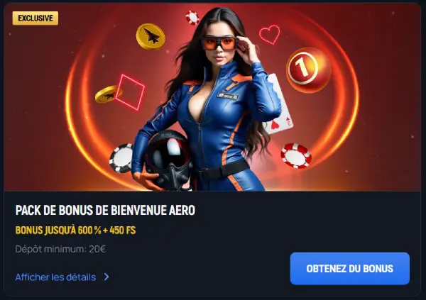 Bonus de bienvenue Aerobet Casino 
